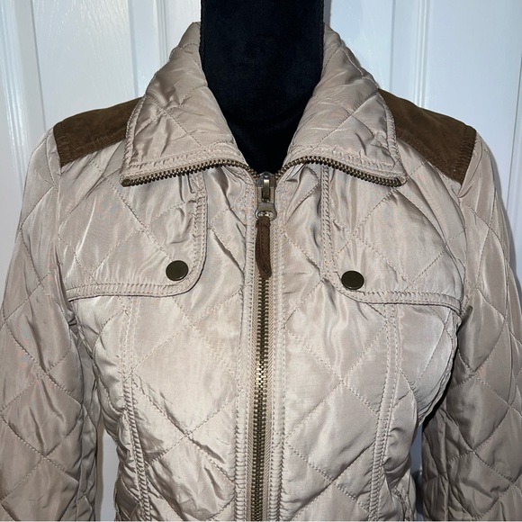 Zara quilted riding coat tan size S (outerwear, gorpcore, equestrian) - Picture 2 of 11